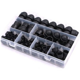 Resim Shineyee 145 Adet M4-m12 Boyutları Siyah Plastik Somun Koruyucu Kapağı, Çok Amaçlı Vida Toz Koruma Kapak Seti 230g 