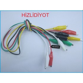 Resim Krokodil Kablo Timsah Ağzı 10 Adet Kalın Kablolu 