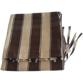 Resim Balkon Perdesi En.600X250 Cm Kullanıma Hazır Üstü Korniş Düğmeli (484156581) Kahverengi 