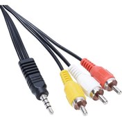 Resim Av Kablo 3.5 mm St Erkek 3 Rca Erkek Kablo 1.2 Metre 