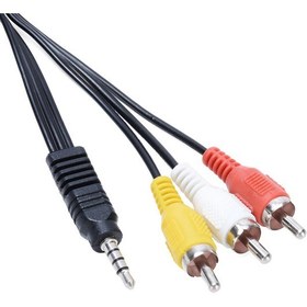 Resim Av Kablo 3.5 mm St Erkek 3 Rca Erkek Kablo 1.2 Metre 