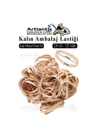 Resim Kalın Ambalaj Lastiği 250 Gr 125 Li 1 Paket %100 Kauçuk 64x6mm Geniş Büyük Paket Lastik Kasa Poşet Taşıma Lastiği 