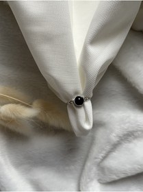 Resim PelvedDesign Şungit Shungite Taşı Ayarlanabilir Doğal Taş El Yapımı Tel Yüzük 
