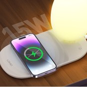 Resim GLR LDNIO Y3 Manyetik kablosuz şarj istasyonu LED ışık masa lambası 