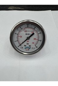 Resim SCOTT Ø 100 mm Gliserinli Tip Manometre 1/2'' Arkadan Bağlantı Ön Flanş 304 Inox Pirinç ( 0 ...16Bar ) 