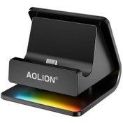 Resim Sunshine022 Aolıon Yeni Model Nintendo Switch 2 Şarj Dock Rgb Işık Efektli Oyun Konsolu Standı Siyah 