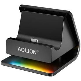 Resim Sunshine022 Aolıon Yeni Model Nintendo Switch 2 Şarj Dock Rgb Işık Efektli Oyun Konsolu Standı Siyah 