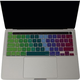 Resim Apple Uyumlu MacBook Pro Klavye Koruyucu 13inç M1-m2, Dazzle Us-abd İngilizce A2338 2289 2251 A2141 İle Pembe Yeşil 