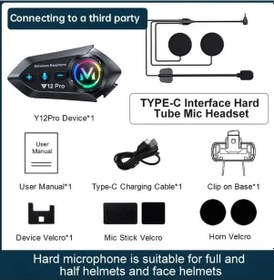 Resim Yeni Bluetooth 5.4 Motosiklet Kask Interkom Kulaklıklar Su Geçirmez 500m Hard Microphone 