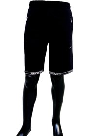 Resim TRENDHİLL Erkek Lacivert Beli Lastikli Fermuarlı Cepli Iki Iplik Pamuklu Spor Şort Edy5113l 