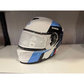 Resim Shiro KASK SHIRO DİSCOVER SPOWER PARLAK BEYAZ/MAVİ/LACİVERT 
