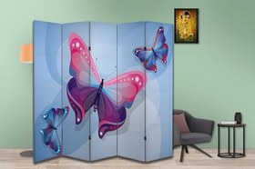 Resim Kelebek Tasarımlı Oda Bölücü Paravan 180 x 200 cm 