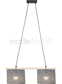 Resim Tuğbasan ZİGANA 2Lİ AVİZE NATUREL-SİYAH ARTI DESENLİ YEMEK ODASI YATAK ODASI OTURMA ODASI SALON 