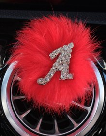 Resim TASARIM ARABAM ATİKE ELİF AKIN Gümüş Harfli Tüylü Klima Koku & Kırmızı Renk 