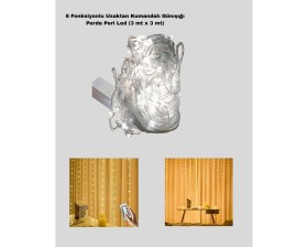 Resim Marsilyan Dekoratif Perde Peri LED Günışığı Renk 8 Fonksiyonlu Işık - MCT3579-4686 