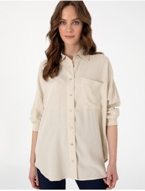 Resim Pierre Cardin Kadın Krem Gömlek Desenli 50311567-vr071 Krem 