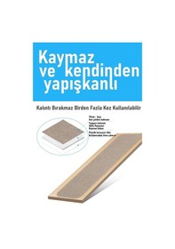 Resim Halifleks Yapışkan Tabanlı Merdiven Basamak Paspası Rip Halı Kaymaz Tabanlı - Sütlü Kahve Sütlü Kahve 