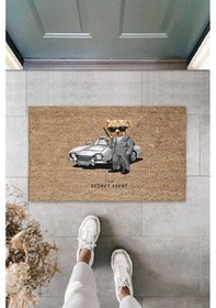 Resim Bej Kapı Önü Paspası The Secret Agent Ayıcık Desen K-3350 
