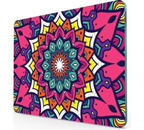 Resim Decovetro Cam Kesme Tahtası ve Sunumluk Yaprak Mandala Desenli 30x40 Cm 