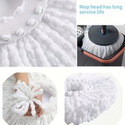 Resim 1 adet Beyaz Mop Başlığı Değiştirme - Uzun Ömürlü Hizmet Yaşamı, Dayanıklı Plastik ve Polyester, Ev Temizliği, Okul ve Okula Dönüş Gereklilikleri için Kolay Uyumlu Tasarım, Zemin Temizliği için Mop, Şık Mop Tasarımı, Dayanıklı Mop Malzemesi 
