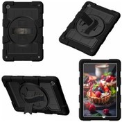 Resim Ganzhoushop Uyumlu Tablet Tab Samsung Pc+tpu Omuz Kılıfı Kickstand Kapağı İçin Galaxy El Dönen Askısı Askılı A9+ Dm Arka Kapak 