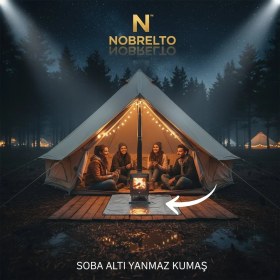 Resim Nobrelto Nobrelto Yanmaz Isı Yalıtım Kumaşı - 70x100 cm Soba Altı Koruyucu Isı Kalkanı 
