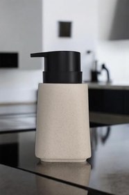 Resim New Max Premium Serisi 300 ML Sıvı Sabunluk Pompalı Mermer Desenli Seramik Sıvı Sabunluk Dispencer Bej 