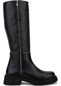 Resim Tamer Tanca Kadın Hakiki Deri Siyah Floter Klasik Çizme 33 22510 Bn Czm Sk25-26 Sıyah Floter Siyah 