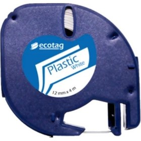 Resim Ecotag S0721610 Letratag Plastik Şerit Etiket Beyaz 