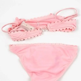 Resim Adisia Kız Çocuk Pembe Çiçek Detaylı Bikini Takımı Pembe 