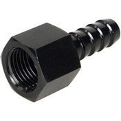 Resim Mufunye Alüminyum Eloksallı 6an Düz Döner Hortum Bağlantısı - 3/8'' Tırtıklı Dişli Yağ/yakıt/sıvı Bağlantı Ucu Siyah 