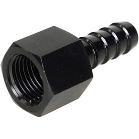 Resim Mufunye Alüminyum Eloksallı 6an Düz Döner Hortum Bağlantısı - 3/8'' Tırtıklı Dişli Yağ/yakıt/sıvı Bağlantı Ucu Siyah 