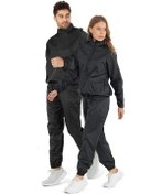 Resim Termal Sauna Eşofmanı Yağ Yakıcı Inceltici Sauna Terleme Eşofman Siyah 