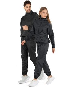 Resim Termal Sauna Eşofmanı Yağ Yakıcı Inceltici Sauna Terleme Eşofman Siyah 