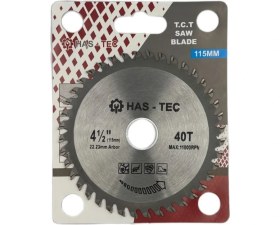 Resim HAS - TEC 115 mm Ahşap & Sunta Kesici Testere - T.c.t Saw Blade | 115 x 1.6 x 22.23 mm 40T 