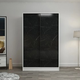 Resim Minar Kale 2 Kapaklı Sürgülü Dolap 120 cm - Beyaz/royal Mermer 210 cm 