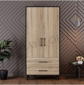 Resim Chancolye Nova Elbise Dolabı 2 Kapaklı 2 Çekmeceli 