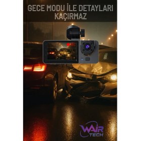 Resim Wair Teknoloji 1080P Araç Içi 3 Kameralı LCD Ekranlı Gece Görüşlü Wifi G-Sensör Geri Görüş Kamera 