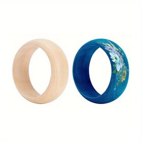 Resim Yaratıcı 1 adet Boş Ahşap Bileklik - Bitmemiş El Yapımı Boyama DIY Takı El Sanatları Aksesuarı, Tatil Partisi El Yapımı Hediye, Şık Ahşap Takı Bileklik, Aile ve Arkadaşlar İçin Doğum Günü Hediyesi. 