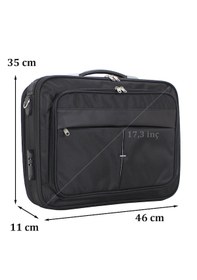 Resim 17.3" Siyah Çelik Kasalı Laptop Evrak Notebook Bilgisayar Çantası 