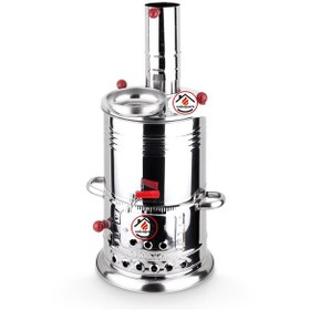 Resim Odunlu Kömürlü Çay Semaveri Odunlu Kömürlü Semaver Tek Musluklu Semaver 3,5 Litre 