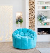 Resim Mobilya Stant Most Balloon Berjer İthal Turkuaz Teddy Kumaş (Evinize Teslim) 