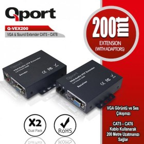 Resim Qport Q-VEX200 200 Metre Vga Extender 2li Paket 