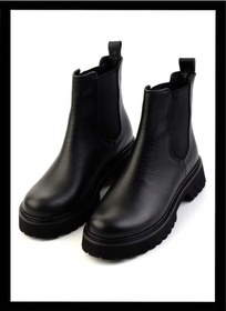 Resim Siyah Hakiki Deri Kadın Bot & Bootie K02666416003 Siyah 