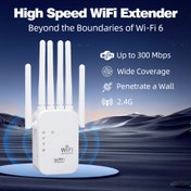 Resim Wifi Genişleticisi, WIFI6 ile Uyumlu Wifi Sinyal Güçlendirici, Ethernet Portu ile Donatılmış, 360° Kapsama Alanı ve 6 Antenli, 11.000 Metrekareye Kadar Menzil, 35'ten Fazla Cihaz için Uygun, Ev Wifi Tekrarlayıcı olarak Tek Tıklamayla Kurulum 