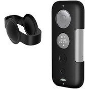 Resim Insta360 One X Siyah İçin Lens Kapaklı Puluz Silikon Koruyucu Kılıf 