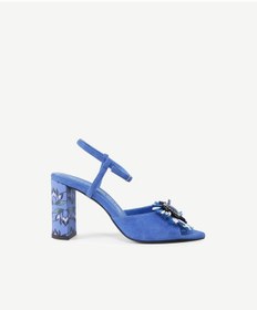 Resim Yargıcı Rafya Aksesuar Detaylı Topuklu Sandalet Saks 