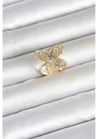 Resim Pirinç Gold Renk Füsun Kelebek Model Kadın Yüzük - Ebj260418w41959 Renkli 