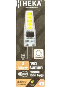 Resim 10 Adet Heka 2w 14w 3000k Sarı Işık G4 Duylu Dim Edilebilir Led Kapsül Ampul 