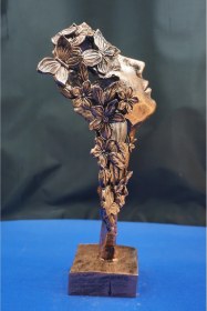 Resim Dekoratif Çiçekli Kadın Heykel Biblo Ev Dekor & Hediyelik Aksesuar 32 Cm 